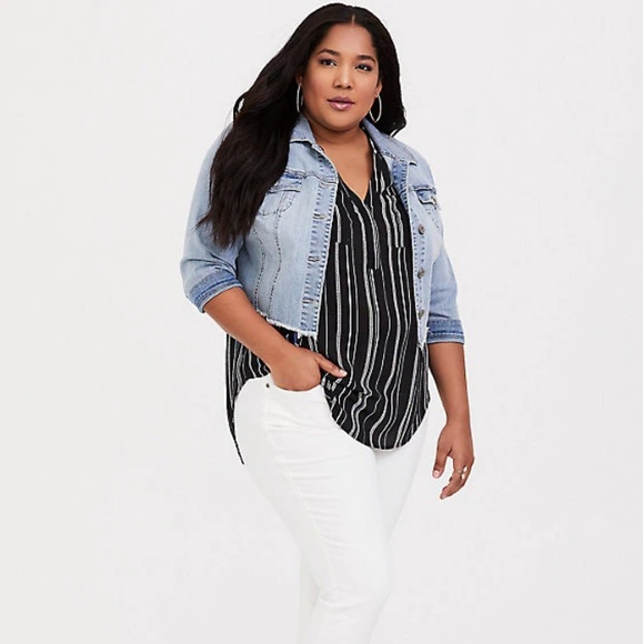 SALE Torrid Harper Stripe Georgette Pullover Tank - Picture 3 of 7